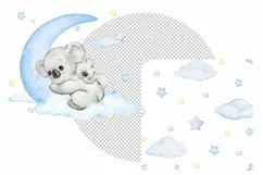 watercolor koala clip art Baby little animals Australia PNG Product Image 4