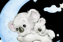 watercolor koala clip art Baby little animals Australia PNG Product Image 5