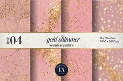 Pink Gold Shimmer Digital Paper, Glitter Texture Product Image 1