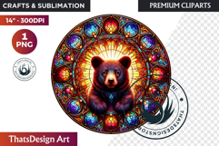 Autumn Thanksgiving Stained Glass PNG, Fall Pumpkin clipart Product Image 1