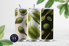 Matcha Green Tea Pattern, Matcha Aesthetic Digital Paper Product Image 2