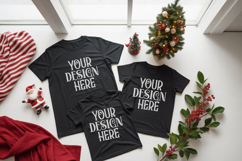 Christmas Family Matching Group T-Shirt Mockups | Holiday Fl Product Image 1