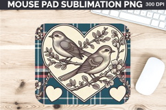 Watercolor Birds Mouse Pad Sublimation - Valentines PNG Product Image 1