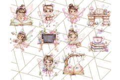 Bookish Fairy PNG Clipart, Whimsical Reading Elements Png Product Image 2