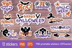Halloween stickers bundle|12 stickers printable png Product Image 1