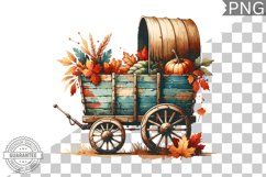 Fall Wagon Garden Sublimation - Fall Clipart PNG Design Product Image 1