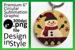 Glamorous Round Design for Sublimation , Snowman Product Image 1
