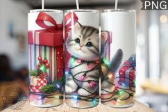 Christmas Cat Tumbler Wrap - Christmas Tumbler PNG Design Product Image 1