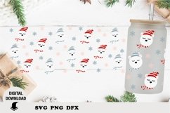 Christmas Can glass, Christmas bear, Winter, full wrap Product Image 1