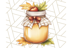 Fall Dinosaur PNG Clipart with Autumn Elements, Cute Dino Product Image 2
