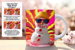Holiday Snowman Sublimation Mug Wrap 11oz/15oz Summer Snow Product Image 1