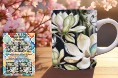 Cute 15oz Mug Wrap Png Artwork , Flowers Product Image 1