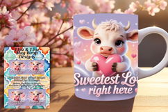 Chic 11oz Png Mug Wrap Template , Cute Cow Product Image 1