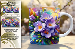 Classy 15oz Mug Wrap Png Design , Flowers Product Image 1