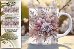 Trendy 11oz Mug Wrap Png Design , Autumn Flower Product Image 1