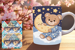 Enchanting 11oz Mug Wrap Png Design , Cute Bear Product Image 1