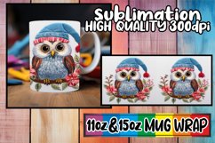Owl Christmas Wrap for Mug 11oz 15oz Embroidered Product Image 1
