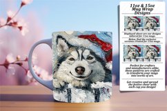 Festive Mug Wrap Peeking Dog Sublimation Winter Art 11oz Product Image 1