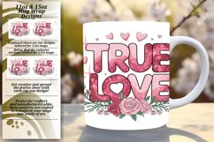 Stylish 11oz Mug Wrap Png Design , Valentines Product Image 1