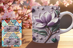 LUXURIOUS 11oz PNG Mug Wrap Template , 3D Flower Product Image 1