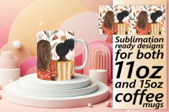 Whimsical Radiant Watercolor Girls Mug Wrap: 11oz 15oz Product Image 1