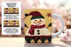 Graceful 11oz Mug Wrap Png Design , Snowman Product Image 1