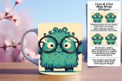 Trendy 11oz Mug Wrap Png Artwork , Monster Product Image 1
