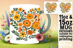 Spring Heart Flower Mug Wrap Sublimation Product Image 1