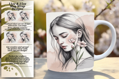 Lovely 11oz Mug Wrap Png Template , Beauty Woman Product Image 1