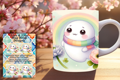 FASHIONABLE PNG for 15oz Mug Wrap , Cute Ghost Product Image 1