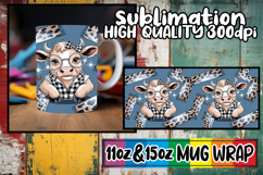 Uplifting dreams 11oz 15oz mug wrap, Cute Cow Product Image 1