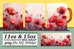 Floral Pattern Mug Wrap - Springtime 11oz 15oz Product Image 1