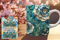 Glittery Flower Pattern Mug Wrap Sublimation 11oz 15oz Product Image 1