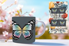 Chic 11oz Mug Wrap Png Design , Butterfly Product Image 1