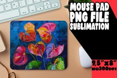 Vibrant Flower Patterns Mouse Pad PNG Product Image 1
