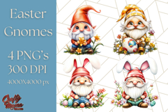 Easter Gnome PNG, Spring Bunny Clipart, Cute Digital Art Product Image 1
