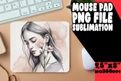 Cheerful Mouse Pad PNG Style, Beauty Woman Product Image 1