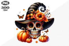 Halloween Skull Sublimation - Clipart PNG Design Product Image 1