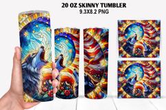 Boxer Skinny Tumbler 20oz Wrap Design,4th of july Tumble PNG Product Image 1
