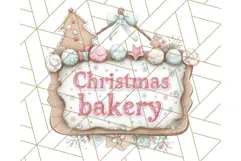 Christmas Sweet Shoppe Clipart PNG, Pastel Bakery Art Product Image 2