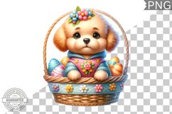 Easter Dog Sublimation - Easter Clipart PNG Design Product Image 1