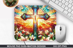Cross Mouse Pad Sublimation, Easter Mouse Pad PNG Product Image 1
