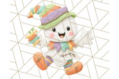 Kawaii Halloween Clipart Cute Kids and Candy Elements Png Product Image 2