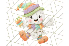 Kawaii Halloween Clipart Cute Kids and Candy Elements Png Product Image 2