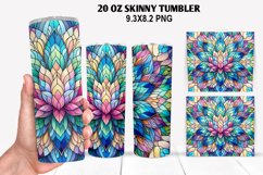 Flower Skinny Tumbler 20oz Wrap Design, Flowers Tumble PNG Product Image 1