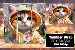 CHARMING 20oz PNG Tumbler Wrap , Cute Cat Product Image 1