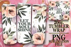 Cozy Dreams 20oz tumbler wrap, Flower Quote Product Image 1