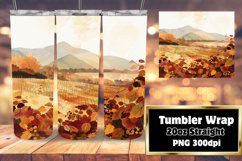 20oz Tumbler Wrap | Fall Watercolor Scene Design Product Image 1