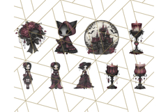 Gothic Halloween Clipart Dark Aesthetic PNG, Halloween Png Product Image 7