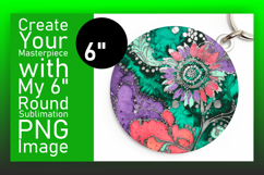 Unique Circle Design Keychain Template , Abstract Pattern Product Image 1